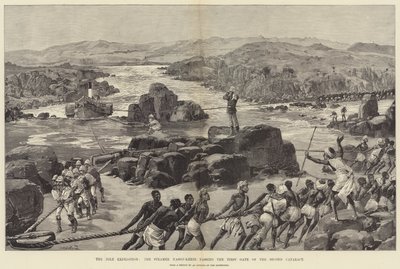 Nil Seferi, Vapur Nassif-Kheir, İkinci Kataraktın İlk Kapısını Geçiyor by William Heysham Overend