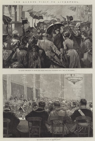 Kraliçenin Liverpool Ziyareti by William Heysham Overend