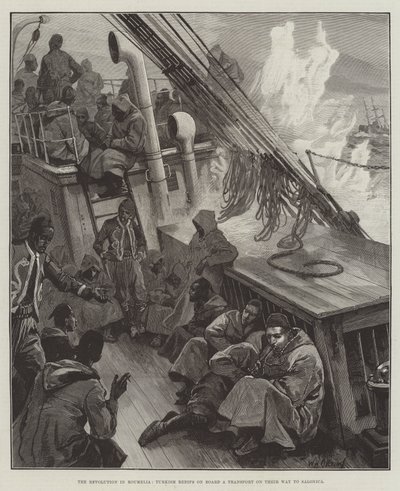 Rumeli Devrimi, Türk Redifleri Selanik Yolunda Bir Araçta by William Heysham Overend