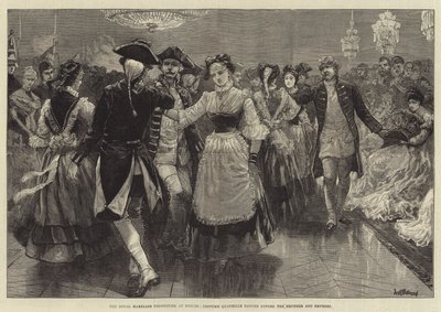 Berlin'deki Kraliyet Evlilik Şenlikleri, Kostüm Quadrille İmparator ve İmparatoriçe'nin önünde dans etti by William Heysham Overend
