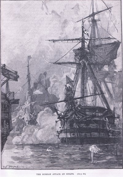 MS 1853'te Sinop'a Rus saldırısı by William Heysham Overend