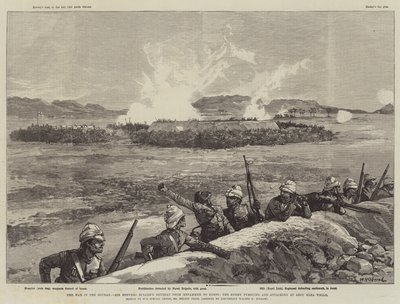 Soudan'daki Savaş, Sör Redvers Buller'ın Metammeh'ten Korti'ye Geri Çekilmesi, Düşman Abou Klea Wells'i takip edip saldırıyor by William Heysham Overend
