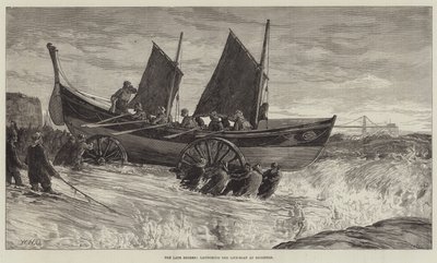 Son Fırtınalar, Brighton'da Cankurtaran Teknesini denize indiriyor by William Heysham Overend