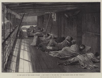 Golden Nugget Ülkesine, Kızıldeniz'de Sıcak Bir Gece, Oceana'nın Salon Güvertesinde by William Heysham Overend