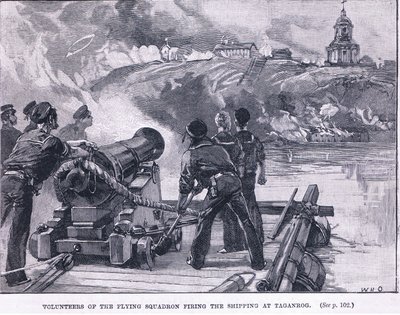 MS 1855'te Taganrog'da gemiye ateş açan uçan filo gönüllüleri by William Heysham Overend