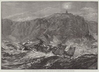 ಡೊನೆಗಲ್ ಟರ್ಕಿಯ ಟೋರಿ ದ್ವೀಪದಲ್ಲಿ HMS ಕಣಜದ ಧ್ವಂಸ by William Heysham Overend