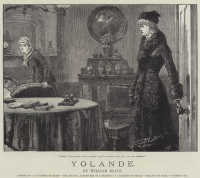 Yolande, William Black by William Heysham Overend