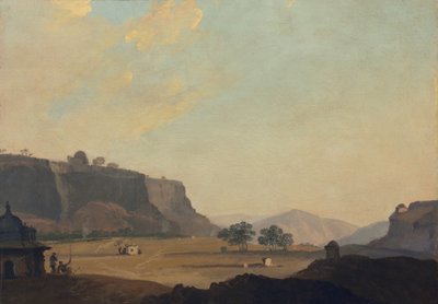 Fort Gwalior, Hindistan, c.1783 yakın görünümü by William Hodges