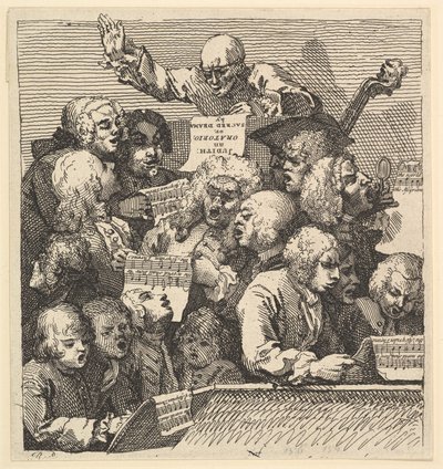 Şarkıcılar Korosu veya Oratoryo, Aralık 1732. by William Hogarth