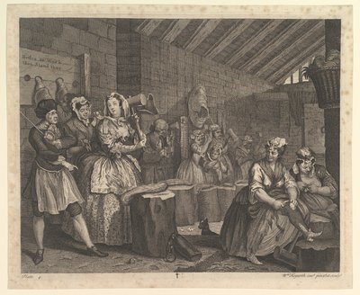 A Harlots Progress, Levha 4, Nisan 1732. by William Hogarth