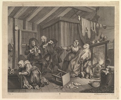 A Harlots Progress, Levha 5, Nisan 1732. by William Hogarth