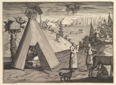 Bir Laponya Kulübesi Aubry de La Mottrayes Avrupa, Asya ve Bir Kısmı..., 1723-24. by William Hogarth