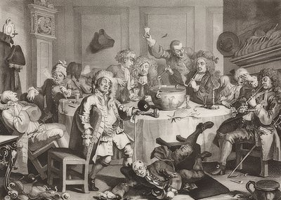 Bir Gece Yarısı Modern Konuşma. 1733 by William Hogarth