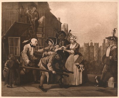 A Rakes Progress - 4: Tutuklama, 1733. by William Hogarth