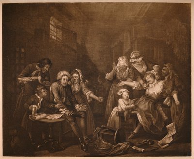 A Rakes Progress - 7: Fleet Hapishanesi, 1733. by William Hogarth