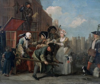 A Rake's Progress IV: Tutuklananlar, Mahkemeye Gidiyor, 1733 by William Hogarth