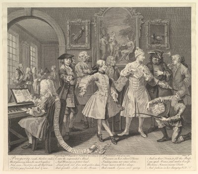 A Rakes Progress, Plaka 2, 25 Haziran 1735. by William Hogarth