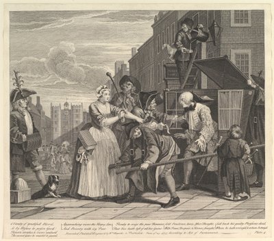 A Rakes Progress, Levha 4, 25 Haziran 1735. by William Hogarth