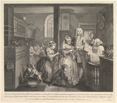 A Rakes Progress, Plaka 5, 25 Haziran 1735. by William Hogarth