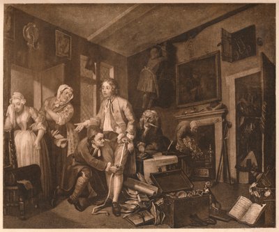 A Rakes Progress, sahne I, 1735 by William Hogarth