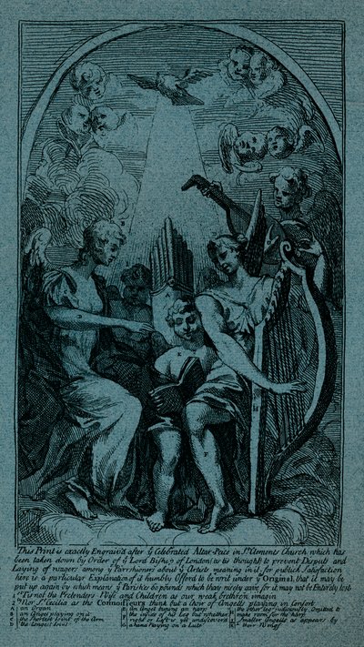St Clement Danes, c1725 de Kents Altarpiece üzerinde Burlesque by William Hogarth