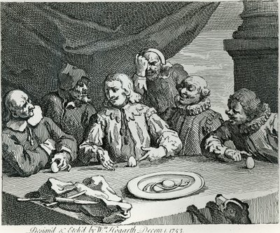 Kolomb Yumurtayı Kırarken, 1753 by William Hogarth