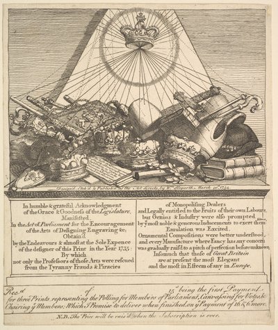 Taçlar, Mitreler, Maces, vb., 1755. by William Hogarth