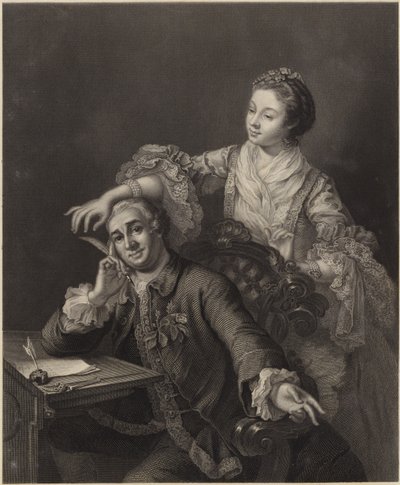 David Garrick ve eşi by William Hogarth