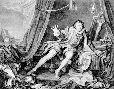 David Garrick, Richard III olarak, 1746. by William Hogarth