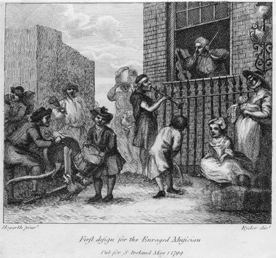 Öfkeli Müzisyen İçin İlk Tasarım, 1799 by William Hogarth