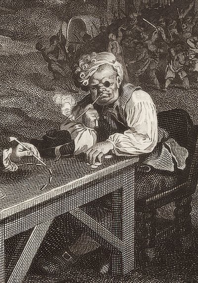 Bir Seçimin Dört Baskısı / Genel Seçimler. Sayfa 2: Oyların Toplanması / Oyların Toplanması (detay, ayrıca bkz. resim numarası 51281). 1757 by William Hogarth