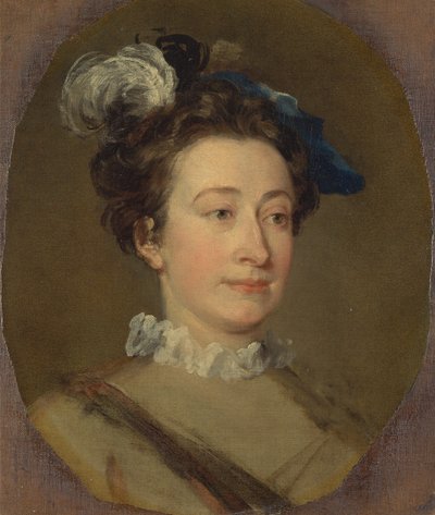 Tüylü Şapkalı Kız, ca. 1740. by William Hogarth