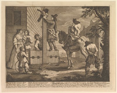 Hudibras Muzaffer Samuel Butlers için On İki Büyük Resim Hudibras, Levha 4, 1725-68. by William Hogarth