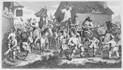 Hudibras Skimmington ile karşılaşır by William Hogarth