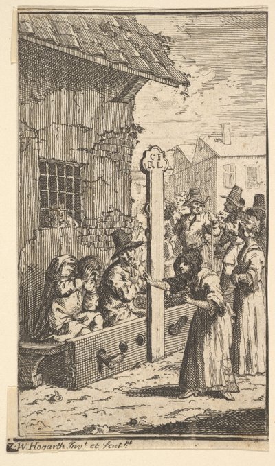Sıkıntıda Hudibras Samuel Butlers için On Yedi Küçük Resim Hudibras, no..., 1721-26. by William Hogarth