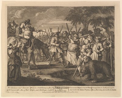 Hudibrass First Adventure Samuel Butlers için On İki Büyük Resim Hudibras, Pl..., 1725-68. by William Hogarth