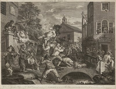 Seçim Mizahları (Dörtlü Set) (gravür) by William Hogarth