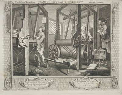 Sanayi ve Aylaklık: Çırak Kardeşler Tezgahlarında by William Hogarth