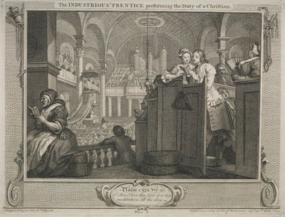 Sanayi ve Aylaklık: Bir Hıristiyanın Görevini Yapan Çalışkan Çırak, 1747. by William Hogarth