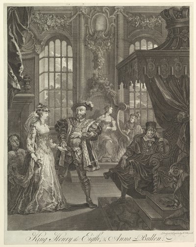 Kral Sekizinci Henry ve Anna Bullen, M.Ö. 1728. by William Hogarth