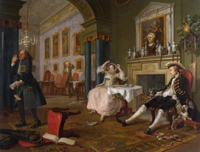 Evlilik Modu: II - Tete a Tete, c.1743 (tuval üzerine yağlı boya) by William Hogarth