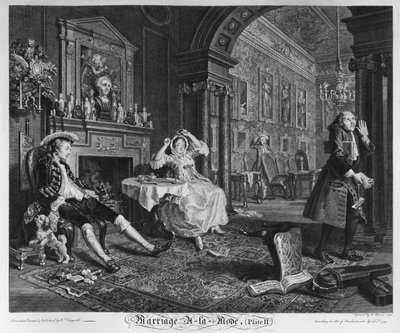 Evlilik a la Mode, Plaka II, Tete a Tete, 1745 by William Hogarth