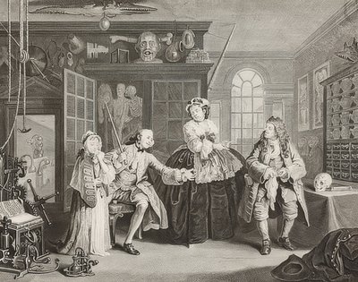 Modaya göre evlilik / modaya göre evlilik. Sayfa 3: Denetim / Sayım ve Vakit. 1745 by William Hogarth