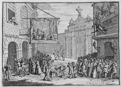 Masquerades and Operas, Burlington Gate, 1724  by William Hogarth
