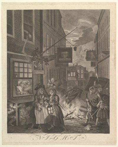 Gece Günün Dört Zamanı, 25 Mart 1738. by William Hogarth