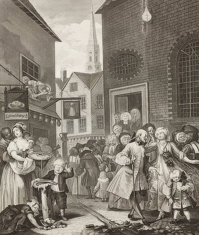 öğlen / öğlen. Gönderen: Günün Dört Saati / Günün dört saati. 1738 by William Hogarth
