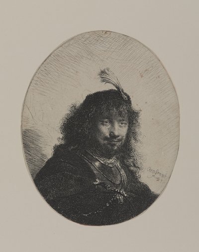 Tüylü Başlıklı ve Alçaltılmış Kılıçlı Rembrandt by William Hogarth