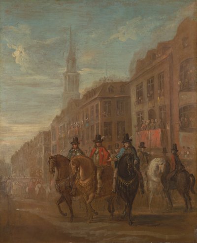 Cheapside'da II. Charles'ın Restorasyon Alayı by William Hogarth