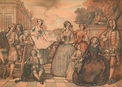 Jones Ailesi Konuşma Parçası için Taslak, 1730 by William Hogarth