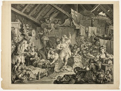 Bir Ahırda Giyinen Yürüyen Aktrisler by William Hogarth